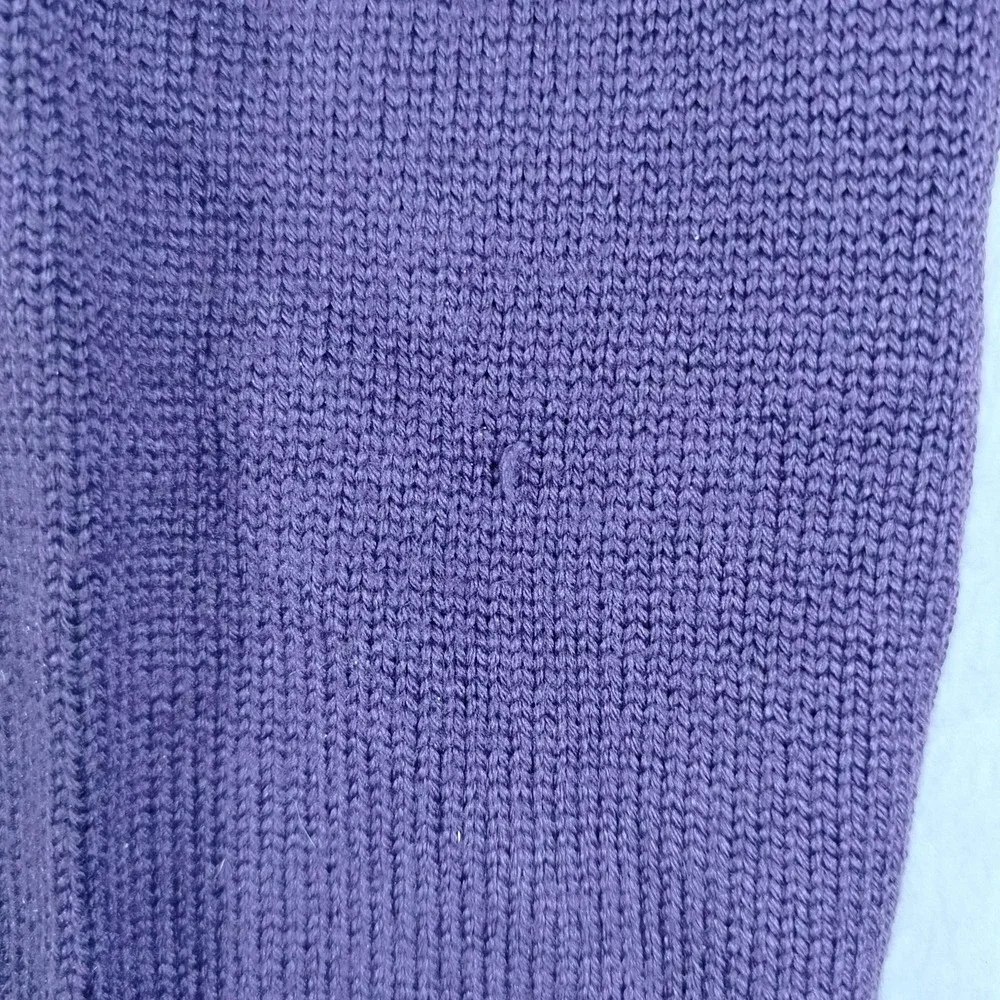 Banana Republic Sweater Mens Large Purple Merino Wool Mock Neck Knit Snap Button